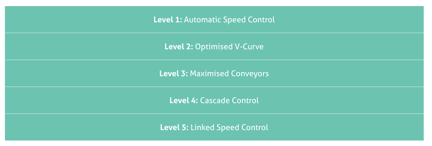 Table listing the 5 levels of control for Line Balance Optimisation