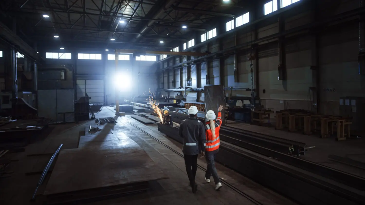 People walking in factory