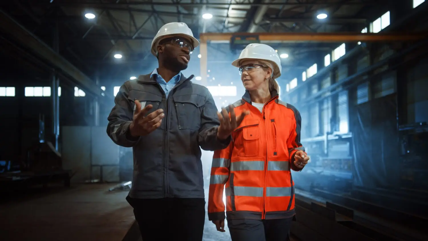 People walking in factory